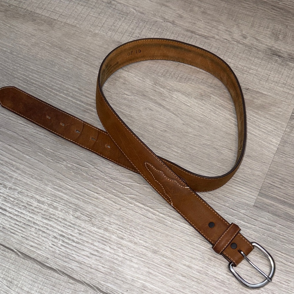 Leather Belt- Justin Boots Tan Leather Women's Belt